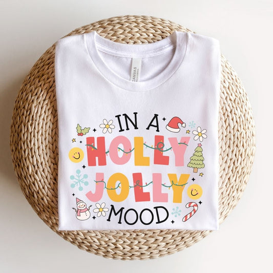 "In Holly Jolly Mood" Holiday Teacher T-shirt