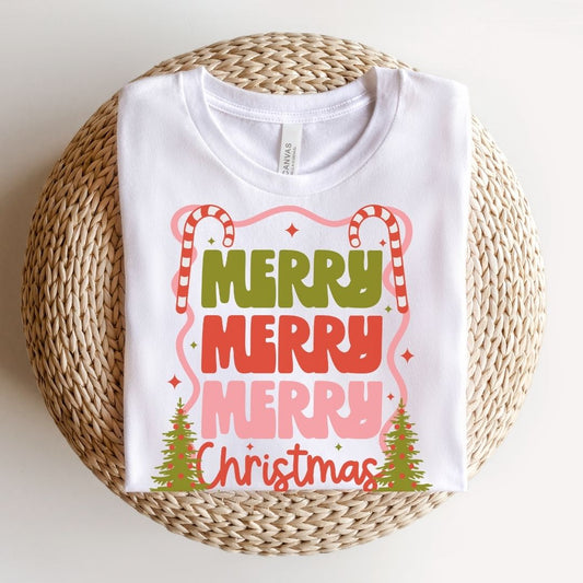 "Merry Merry Merry Christmas" Holiday Teacher T-shirt