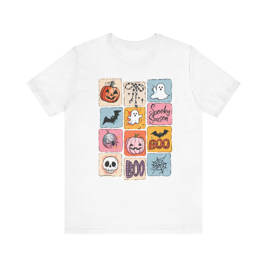 "Halloween Patchwork" Halloween Teacher T-shirt