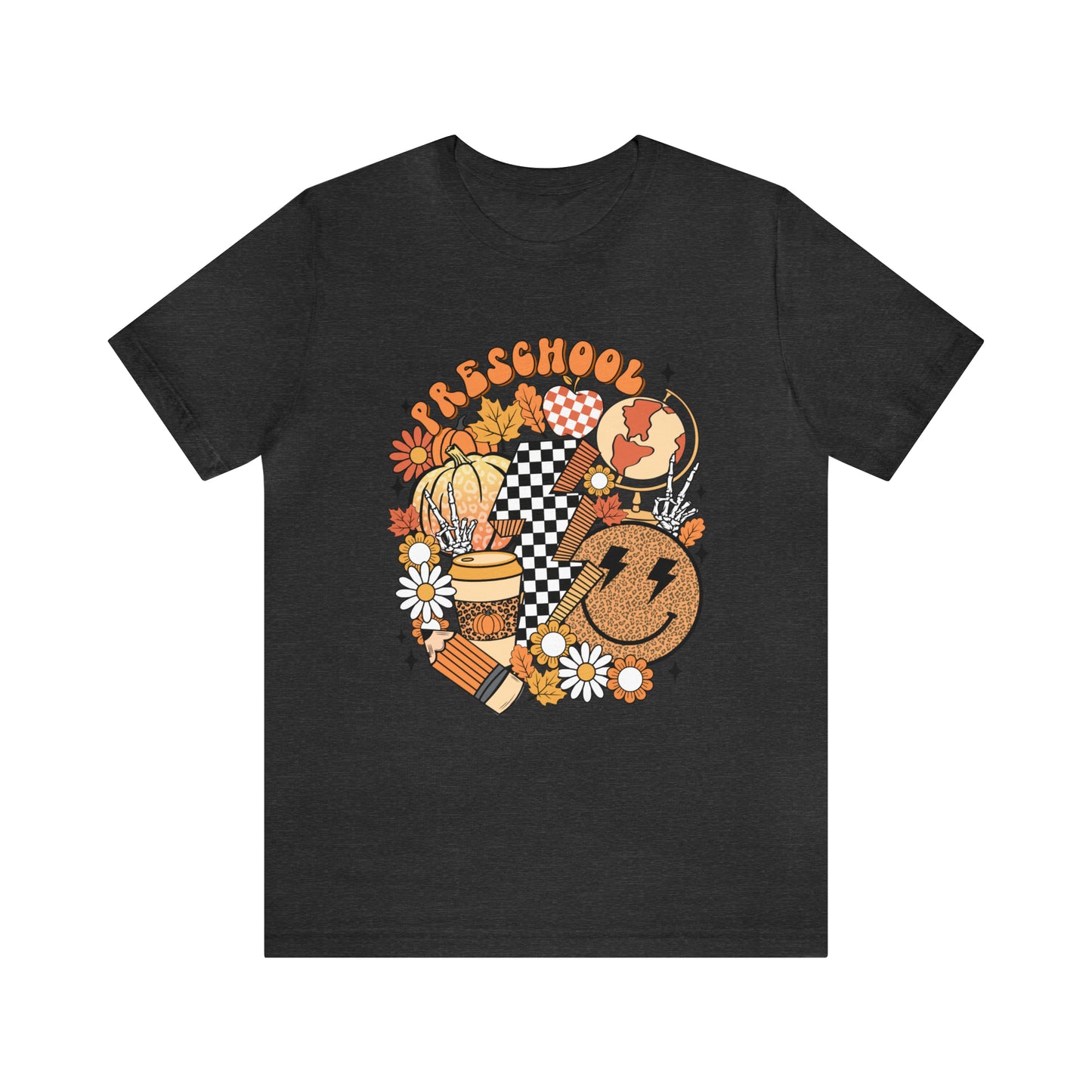"Fall Retro Preschool" Grade Level Teacher T-shirt