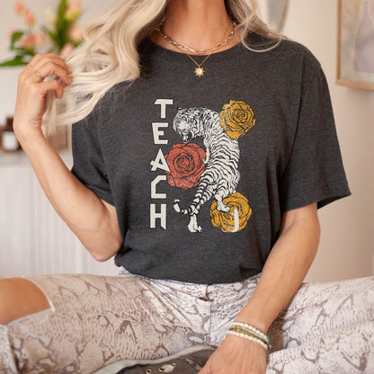 "Teach Tiger" Retro Teacher T-shirt