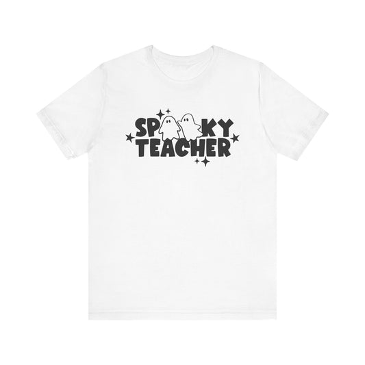 "Spooky Teacher" Block Letter Halloween Teacher T-shirt