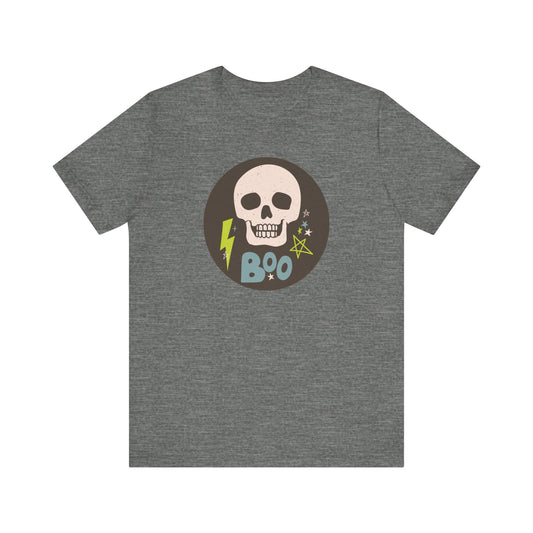 "Boo Circle Logo" Halloween Teacher T-shirt