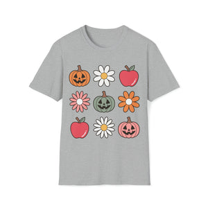 "Flowers & Jack-o-Lanterns" Teacher T-shirt