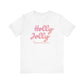 "Holly Jolly Teacher" Pink Balloon Teacher T-shirt