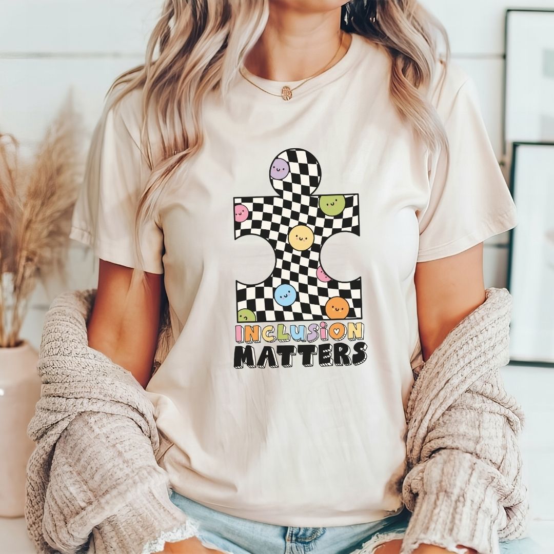 "Inclusion Matters" Puzzle Teacher T-shirt