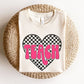 "Checkered Heart Teach" Teacher T-shirt