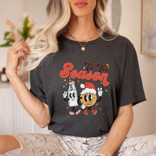 "Tis the Season" Cookies & Milk Teacher T-shirt