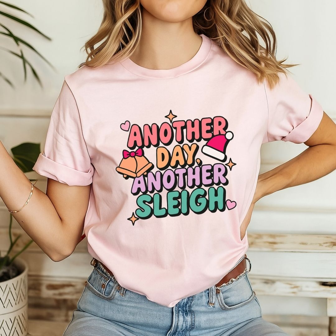 "Another Day, Another Sleigh" Bells Teacher T-shirt - Teacher Care Crate - T-Shirt