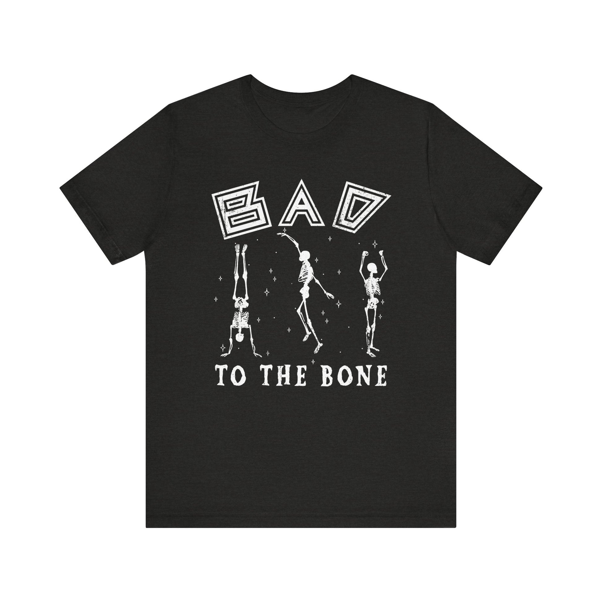 "Bad to the Bone" Distressed Halloween Teacher T-shirt - Teacher Care Crate - T-Shirt