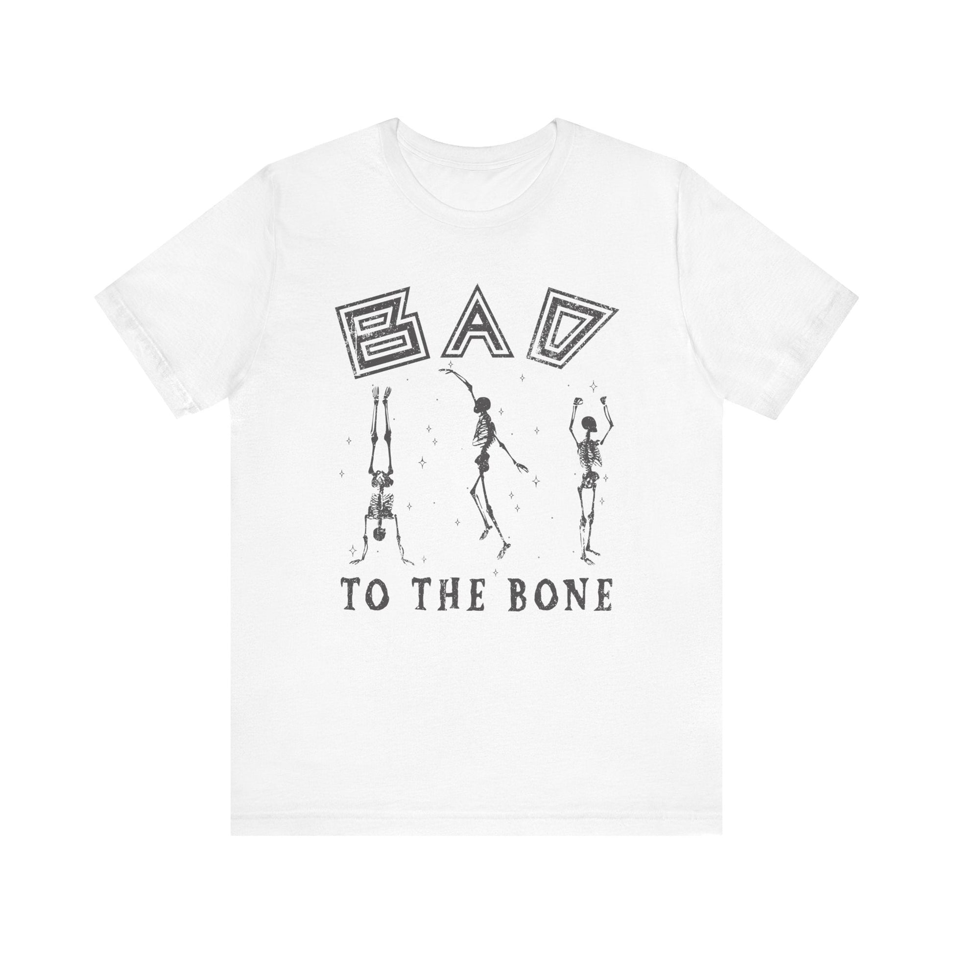 "Bad to the Bone" Distressed Halloween Teacher T-shirt - Teacher Care Crate - T-Shirt