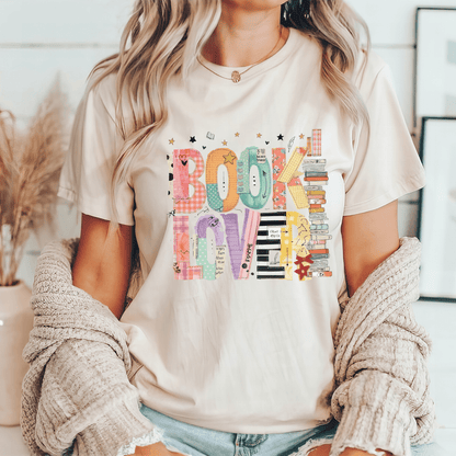 "Book Lover" Colorful Teacher T-shirt - Teacher Care Crate - T-Shirt