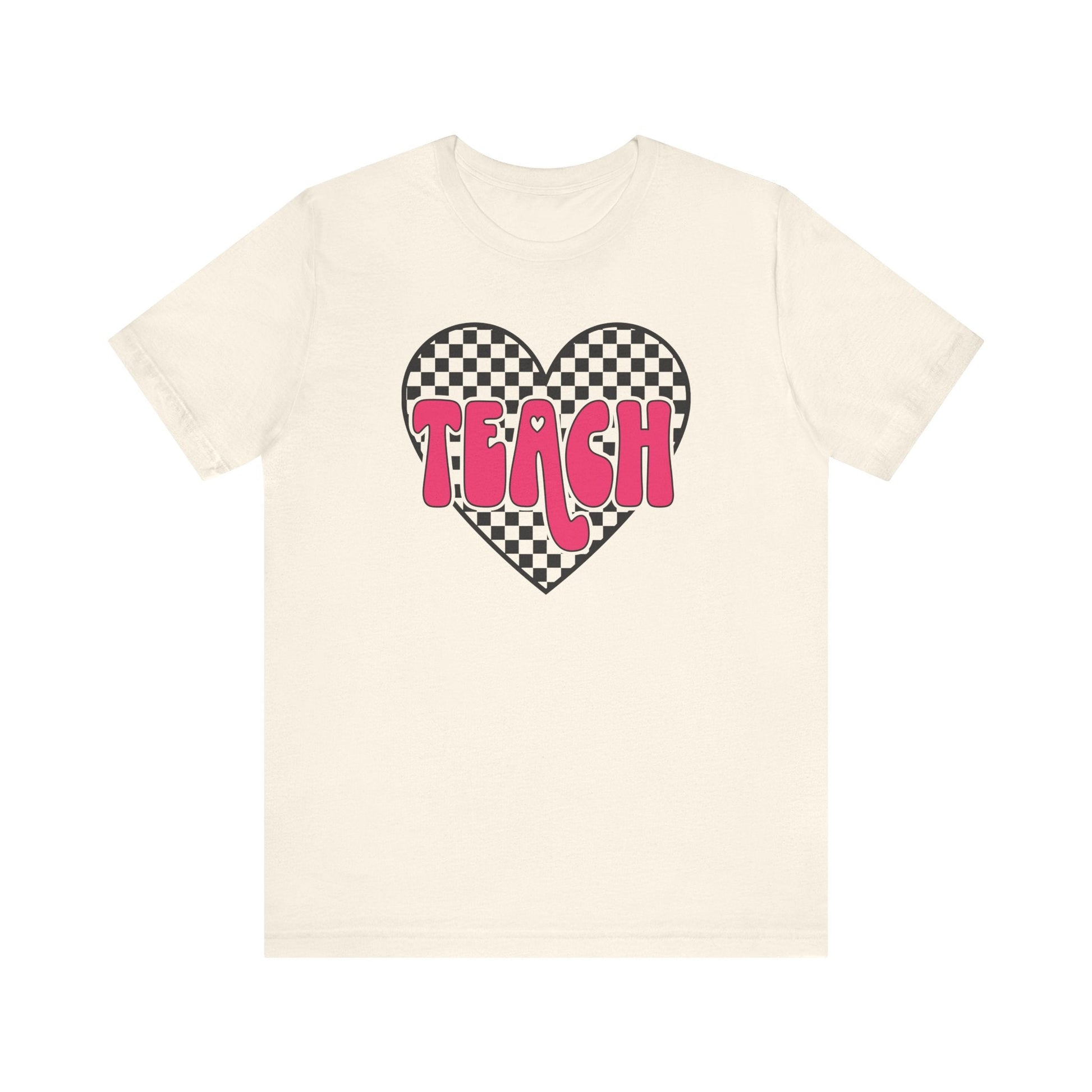 "Checkered Heart Teach" Teacher T-shirt - Teacher Care Crate - T-Shirt