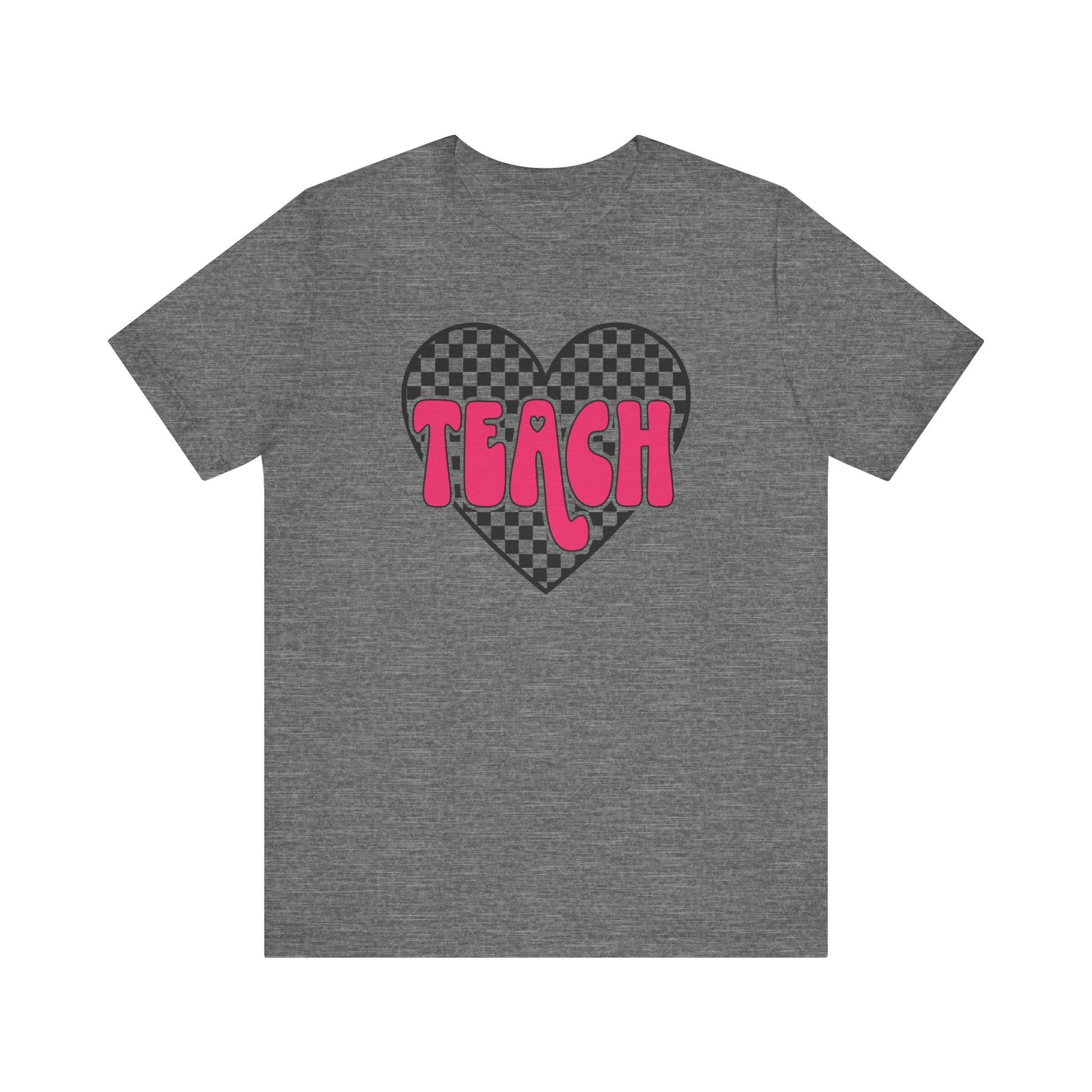 "Checkered Heart Teach" Teacher T-shirt - Teacher Care Crate - T-Shirt