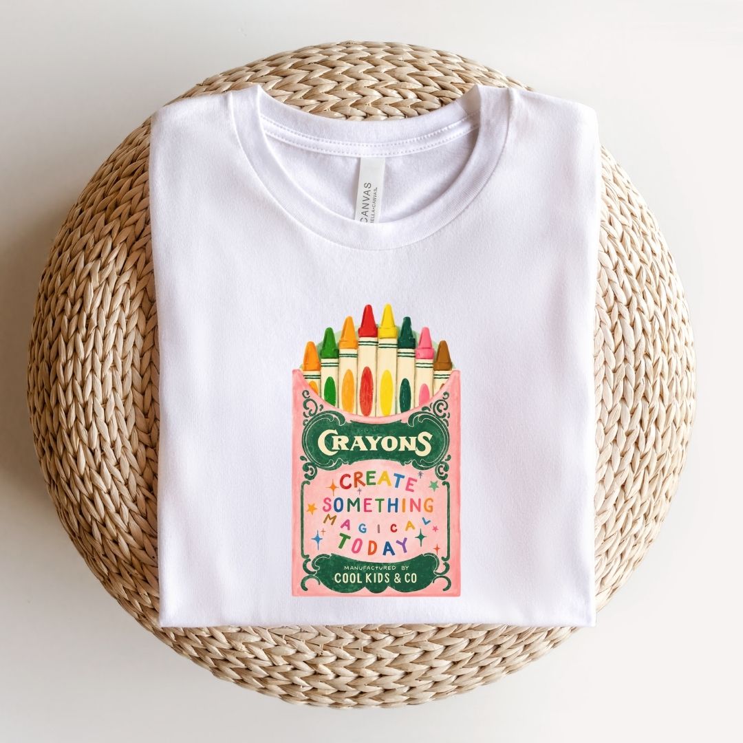 "Create Something Magical Today" Crayons Teacher T-shirt - Teacher Care Crate-T-Shirt