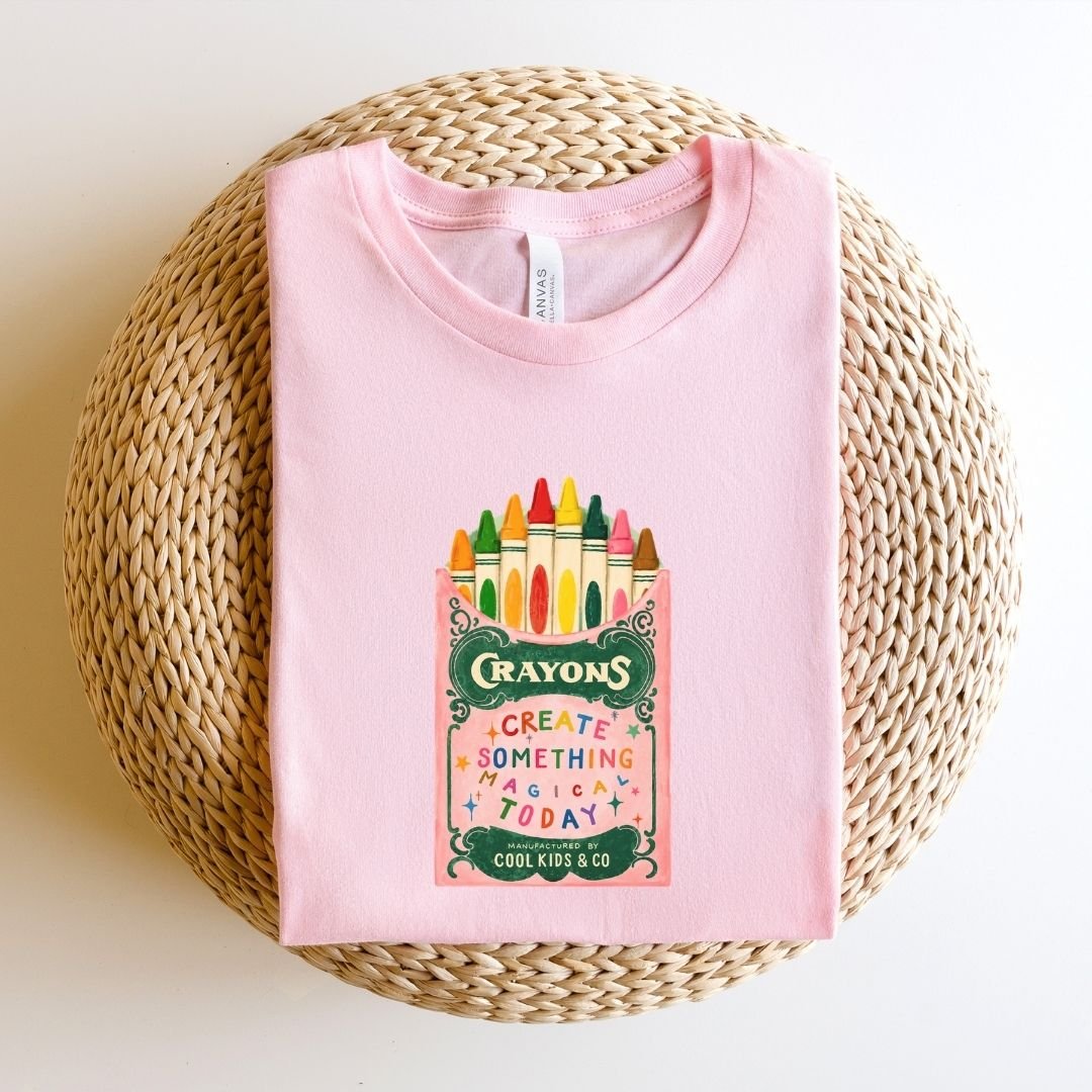 "Create Something Magical Today" Crayons Teacher T-shirt - Teacher Care Crate-T-Shirt