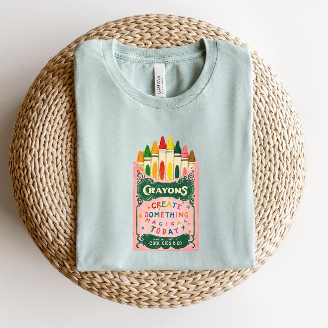 "Create Something Magical Today" Crayons Teacher T-shirt - Teacher Care Crate-T-Shirt