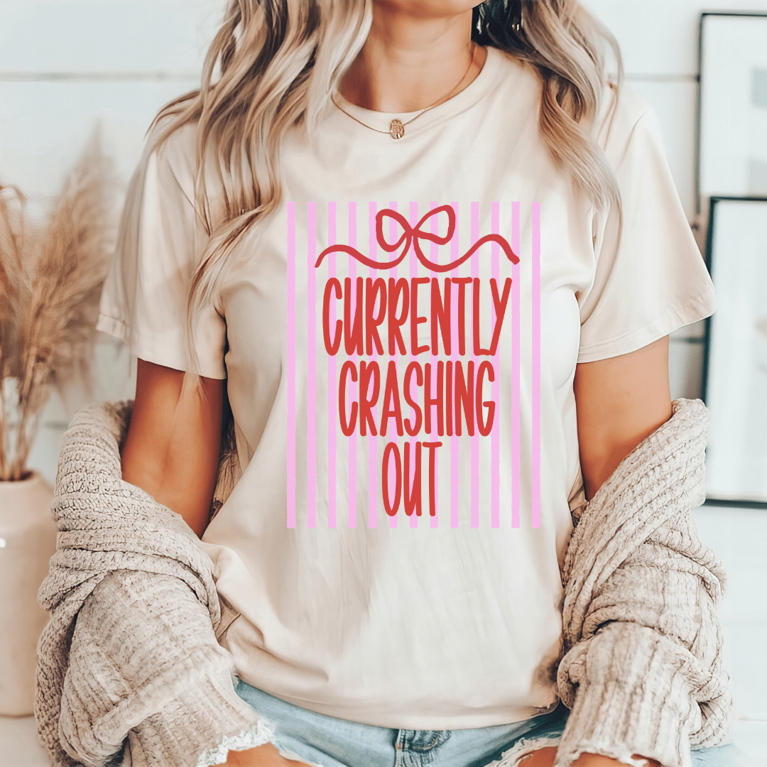 "Currently Crashing Out" Funny Teacher T-shirt - Teacher Care Crate - T-Shirt