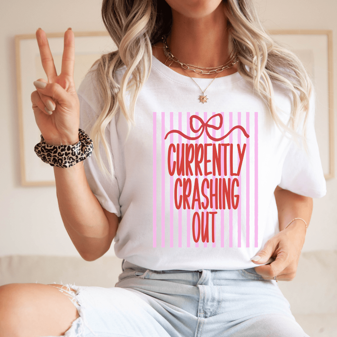 "Currently Crashing Out" Funny Teacher T-shirt - Teacher Care Crate - T-Shirt