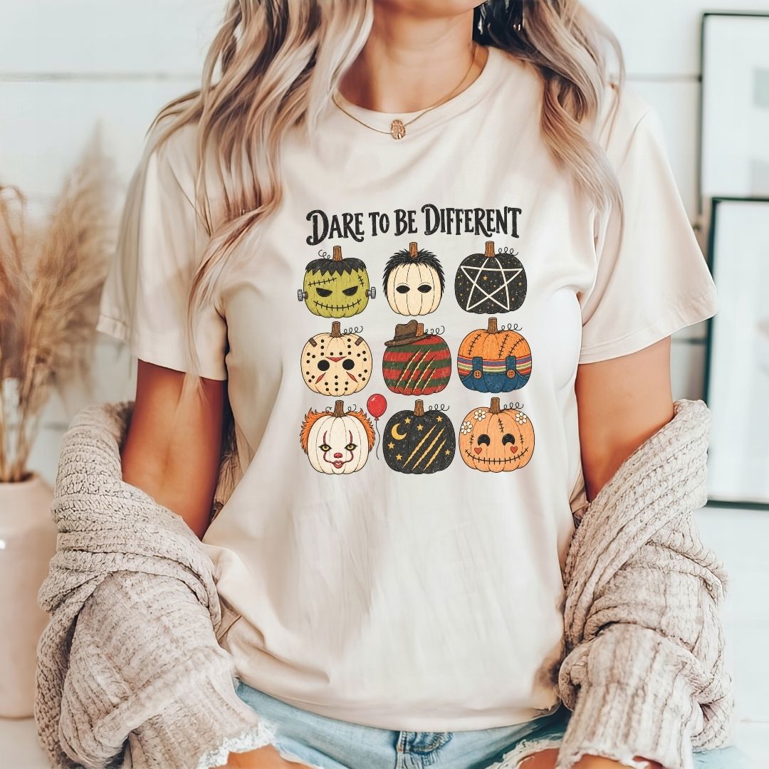 "Dare To Be Different" Funny Halloween Teacher T-shirt - Teacher Care Crate-T-Shirt