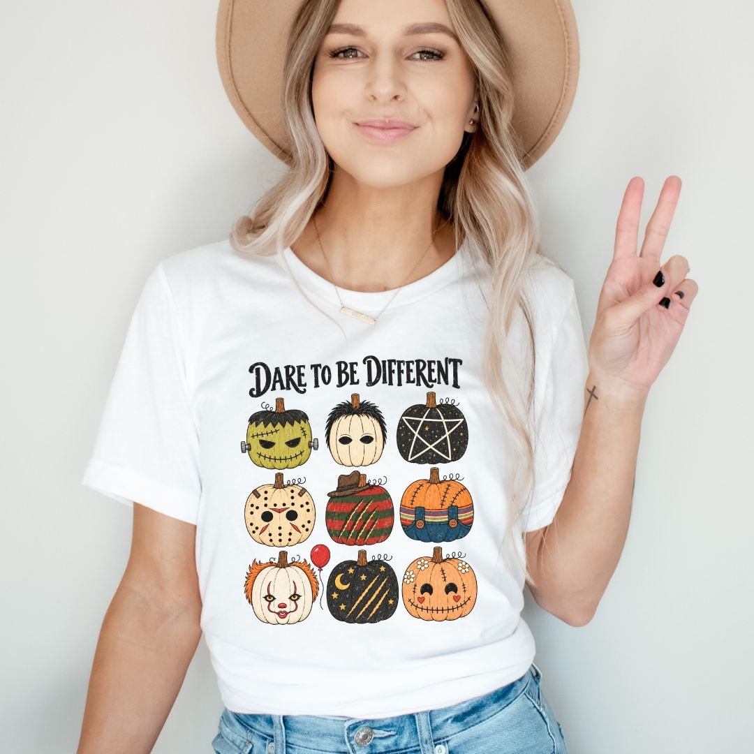 "Dare To Be Different" Funny Halloween Teacher T-shirt - Teacher Care Crate-T-Shirt
