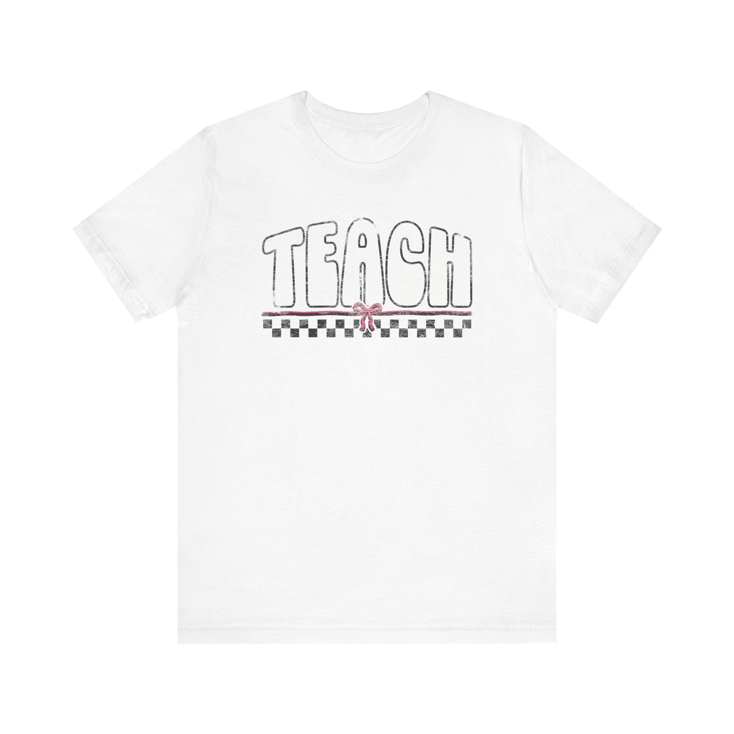 "Distressed Teach with Bow" Vintage Teacher T-shirt - Teacher Care Crate - T-Shirt