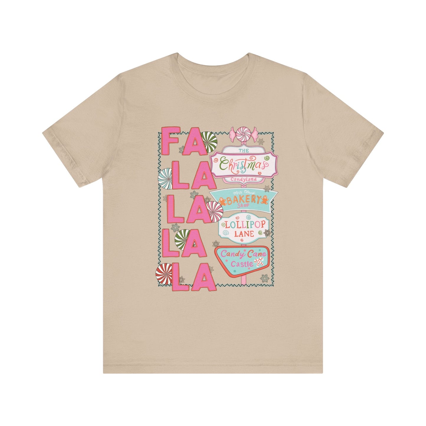 "Fa La La La" Christmas Signs Teacher T-shirt - Teacher Care Crate - T-Shirt