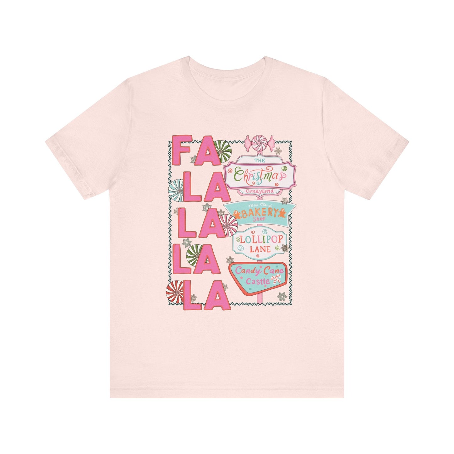 "Fa La La La" Christmas Signs Teacher T-shirt - Teacher Care Crate - T-Shirt