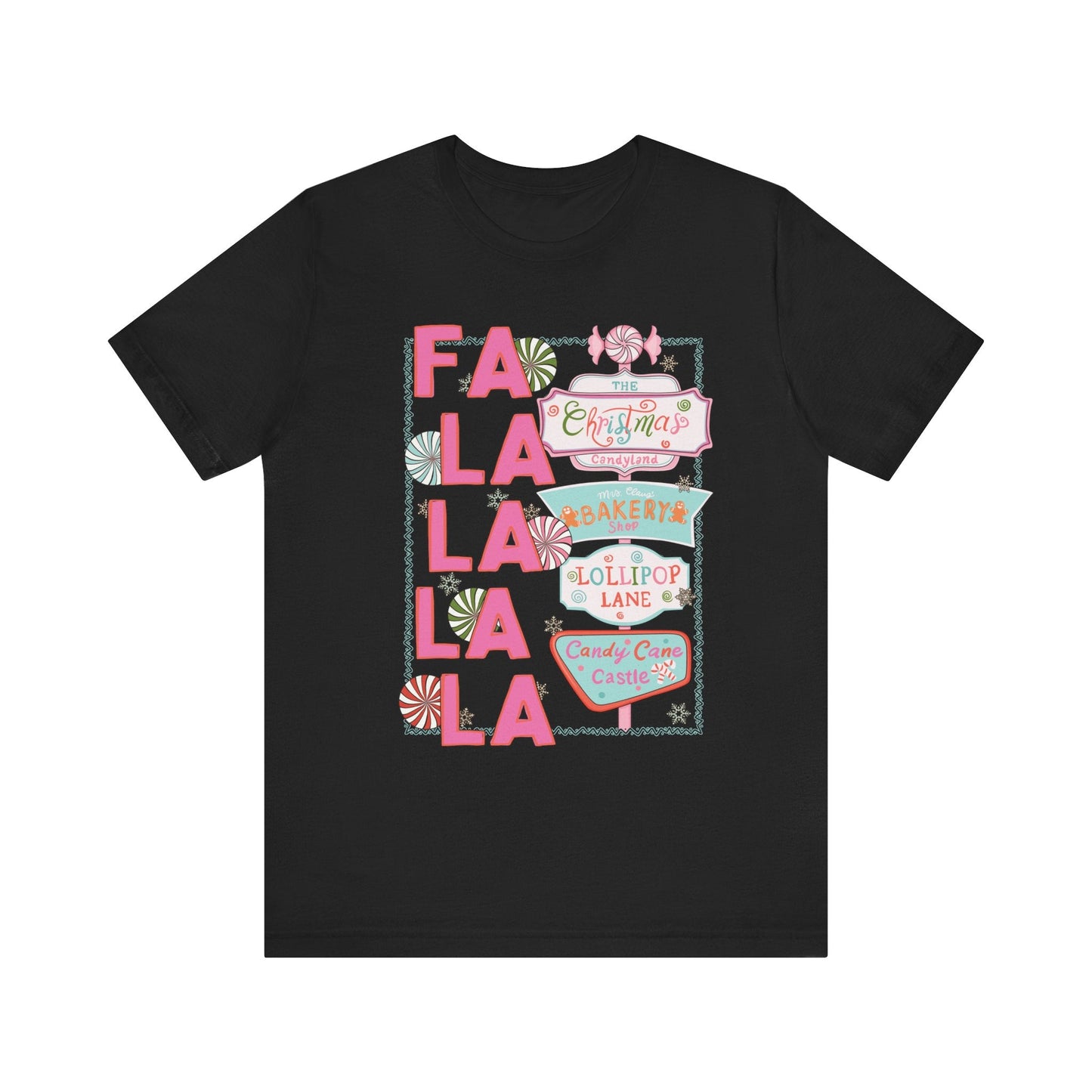 "Fa La La La" Christmas Signs Teacher T-shirt - Teacher Care Crate - T-Shirt