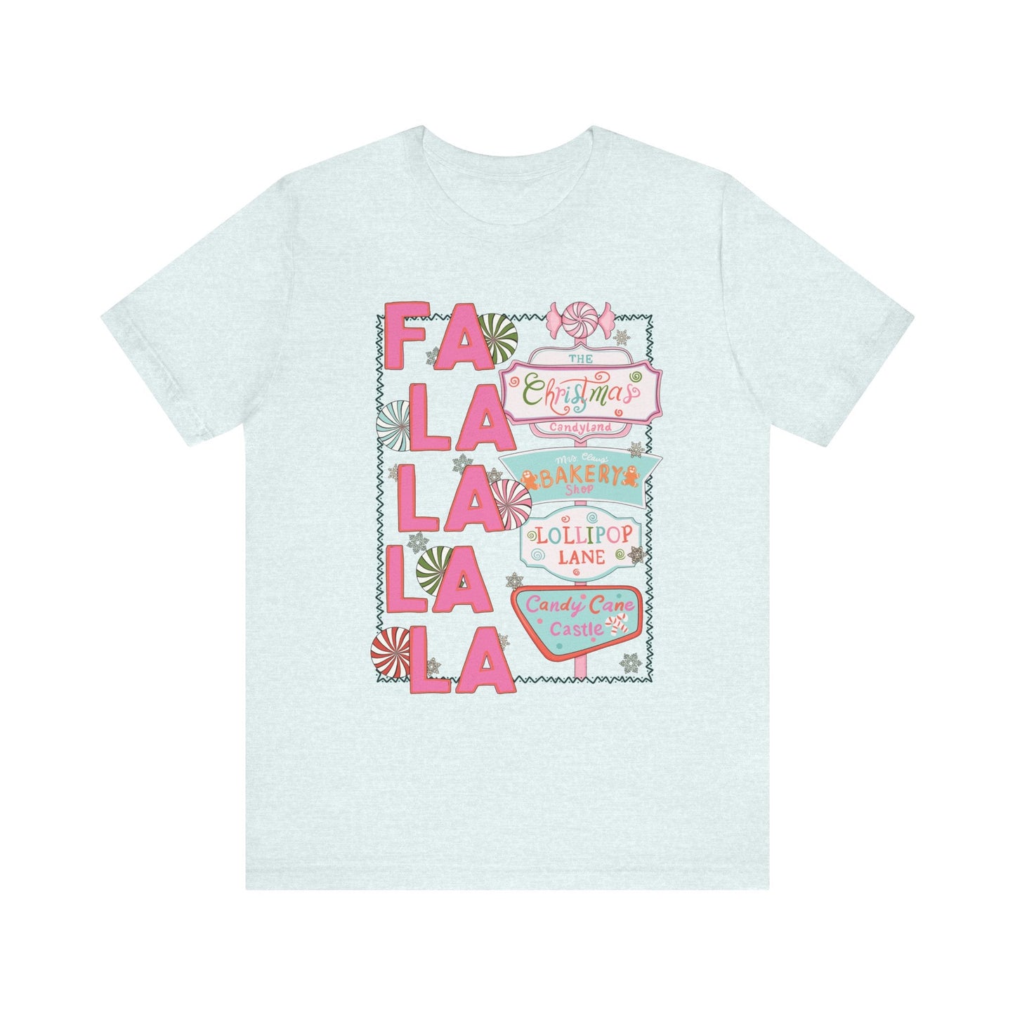 "Fa La La La" Christmas Signs Teacher T-shirt - Teacher Care Crate - T-Shirt