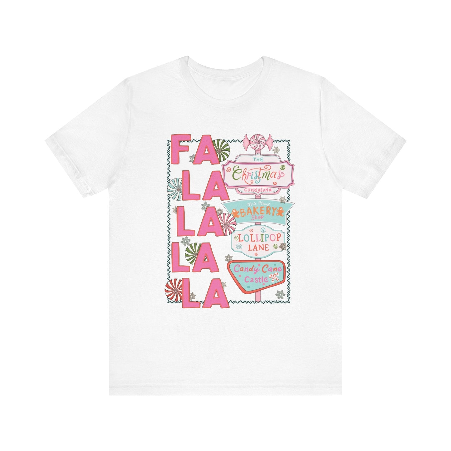 "Fa La La La" Christmas Signs Teacher T-shirt - Teacher Care Crate - T-Shirt