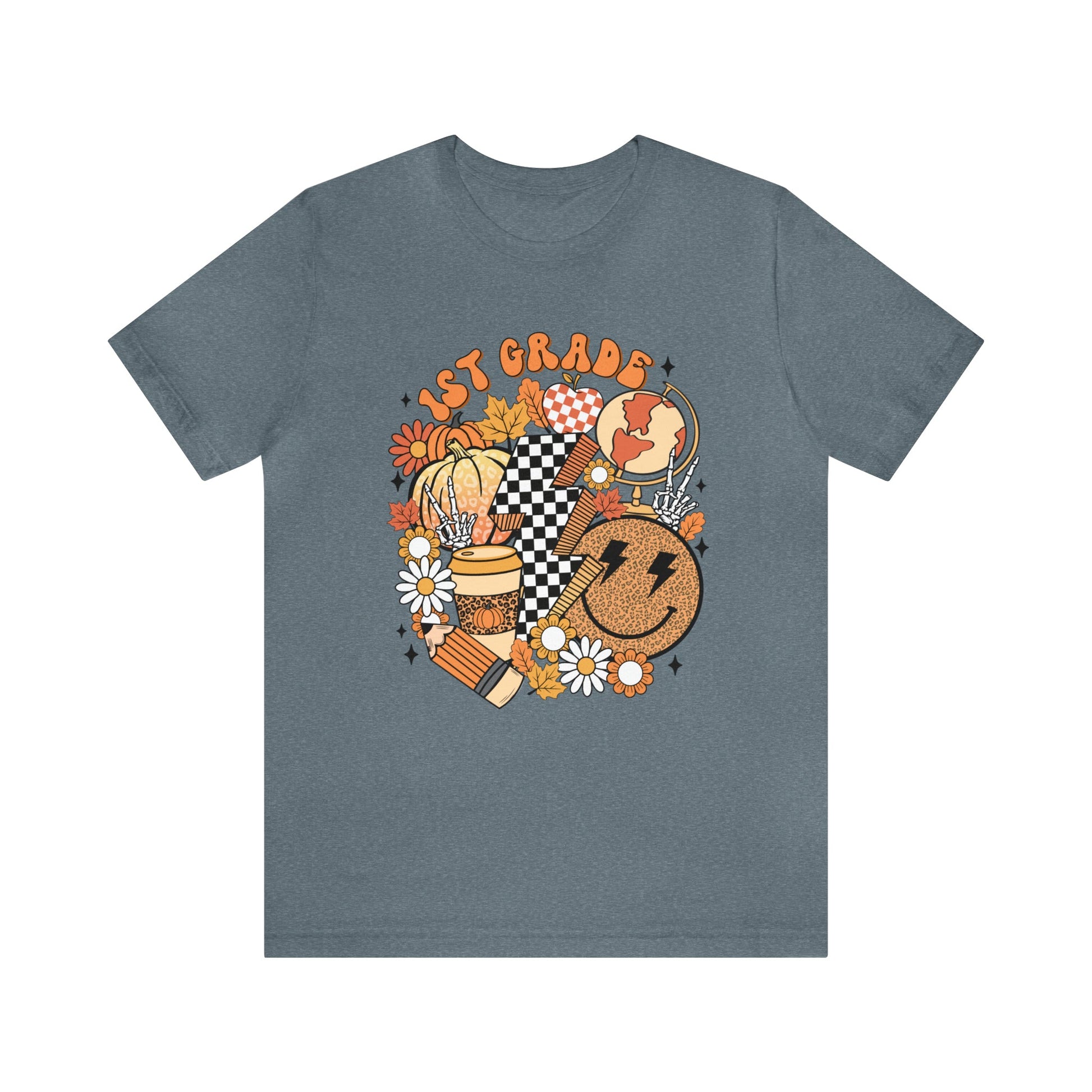 "Fall Retro 1st" Grade Level Teacher T-shirt - Teacher Care Crate - T-Shirt