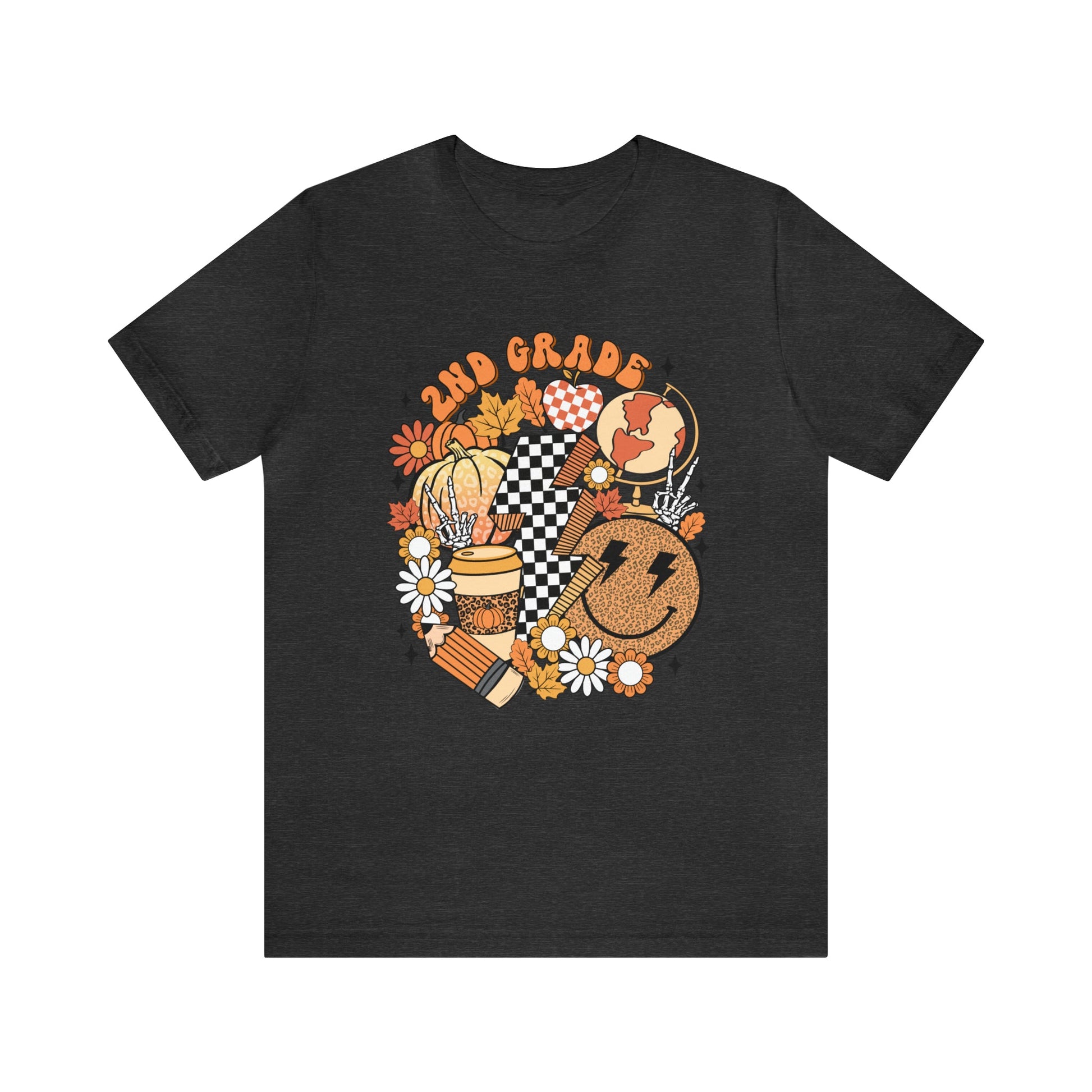 "Fall Retro 2nd" Grade Level Teacher T-shirt - Teacher Care Crate - T-Shirt