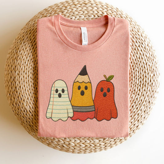 "Faux Embroidery Ghosts" Teacher T-shirt - Teacher Care Crate - T-Shirt