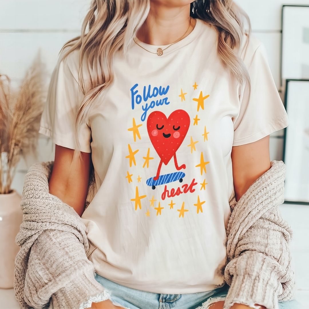 "Follow Your Heart" Teacher T-shirt - Teacher Care Crate-T-Shirt