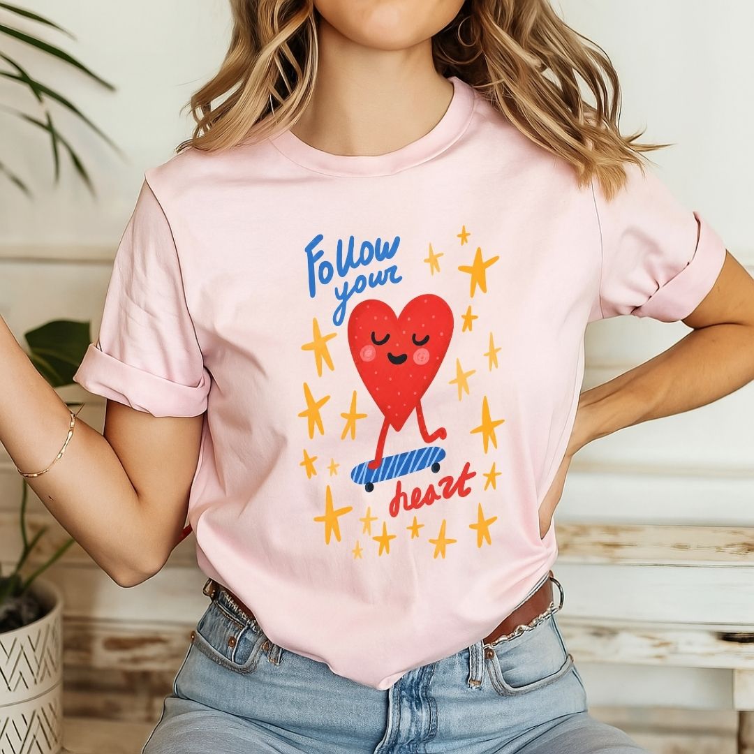 "Follow Your Heart" Teacher T-shirt - Teacher Care Crate-T-Shirt
