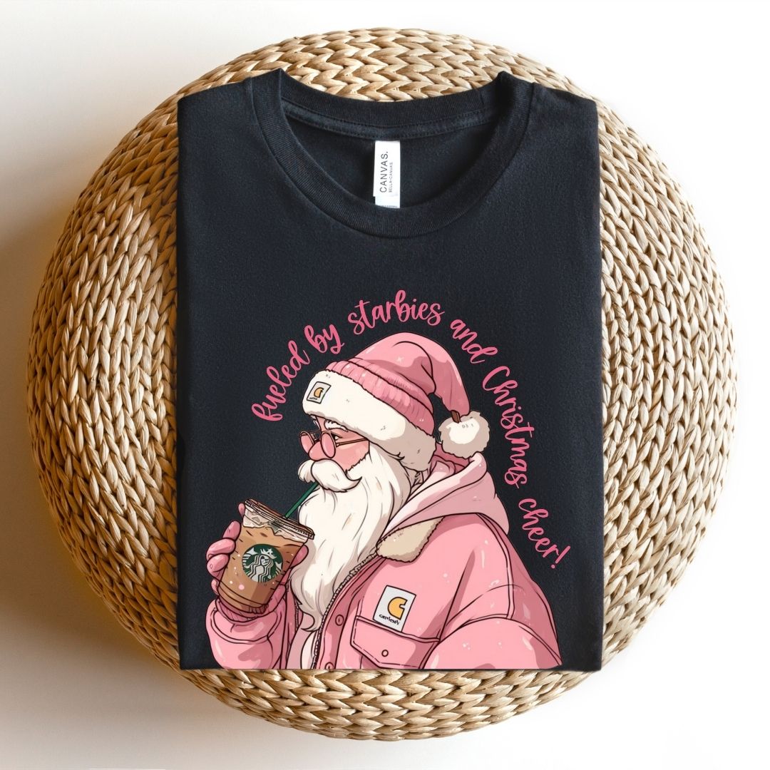 "Fueled by Starbies and Christmas Cheer" Teacher T-shirt - Teacher Care Crate - T-Shirt