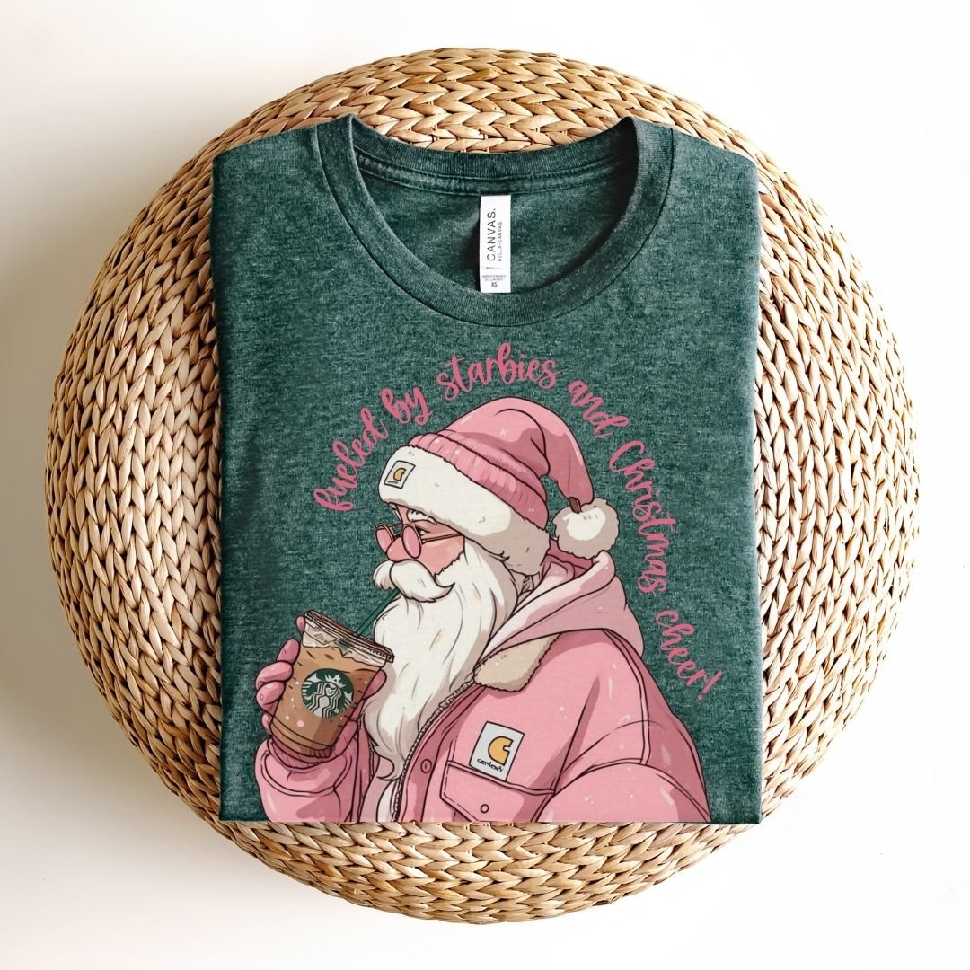 "Fueled by Starbies and Christmas Cheer" Teacher T-shirt - Teacher Care Crate - T-Shirt