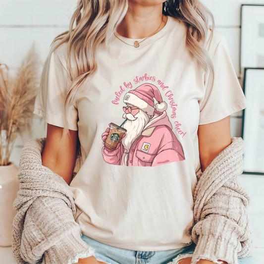 "Fueled by Starbies and Christmas Cheer" Teacher T-shirt - Teacher Care Crate - T-Shirt