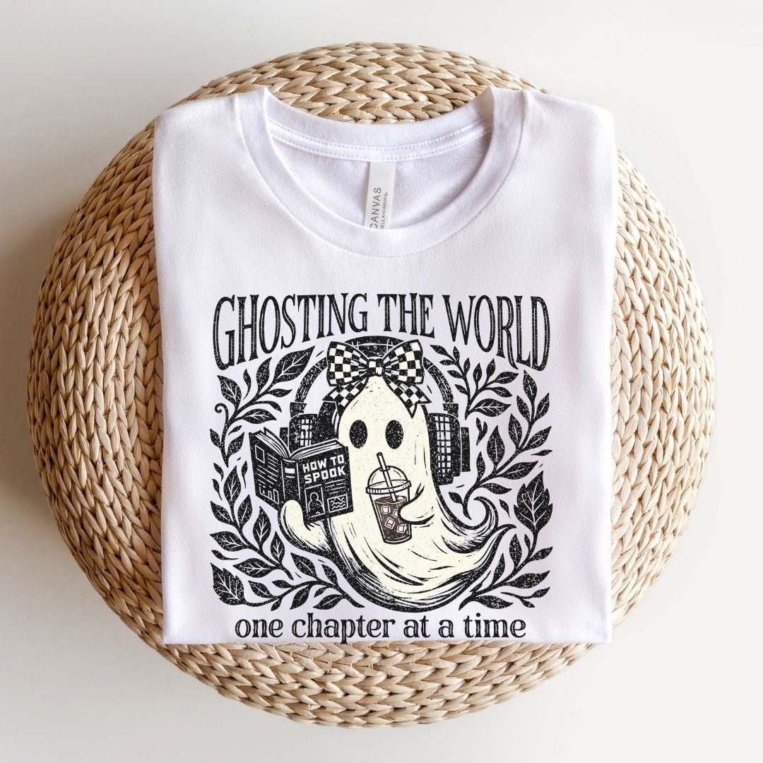 "Ghosting the World" Reading Halloween Teacher T-shirt - Teacher Care Crate-T-Shirt