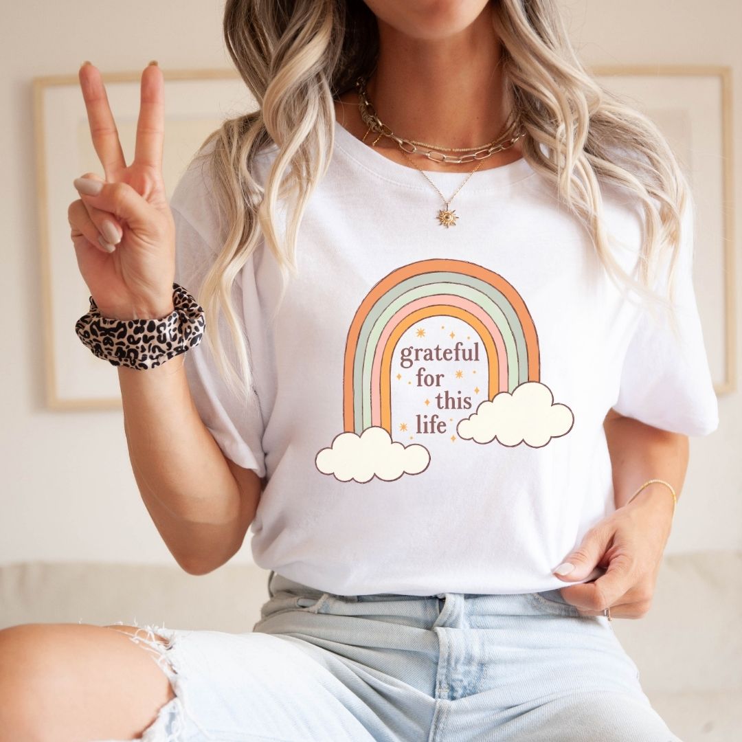 "Grateful For This Life" Teacher T-shirt - Teacher Care Crate-T-Shirt