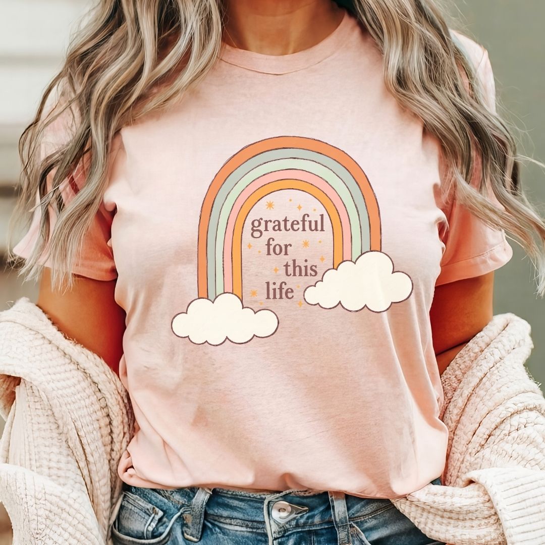 "Grateful For This Life" Teacher T-shirt - Teacher Care Crate-T-Shirt