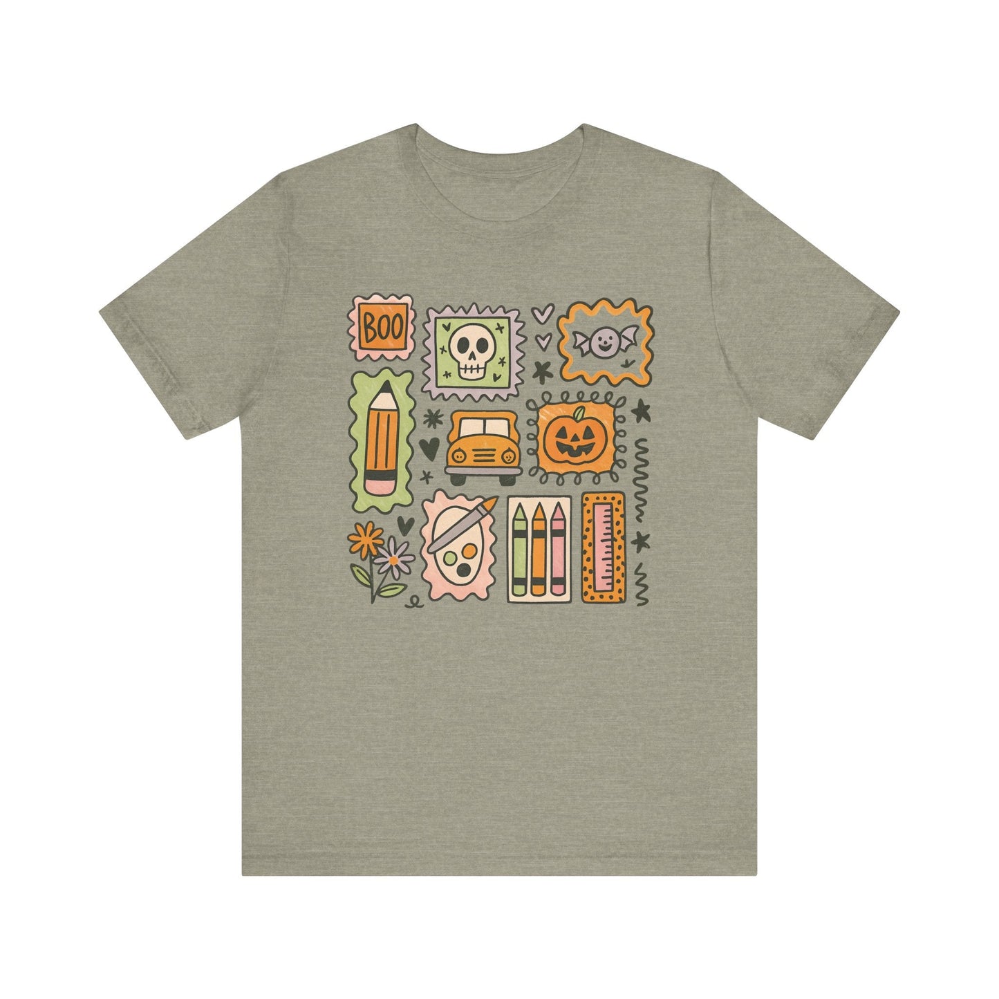"Halloween Teacher Stamps" Teacher T-shirt - Teacher Care Crate - T-Shirt