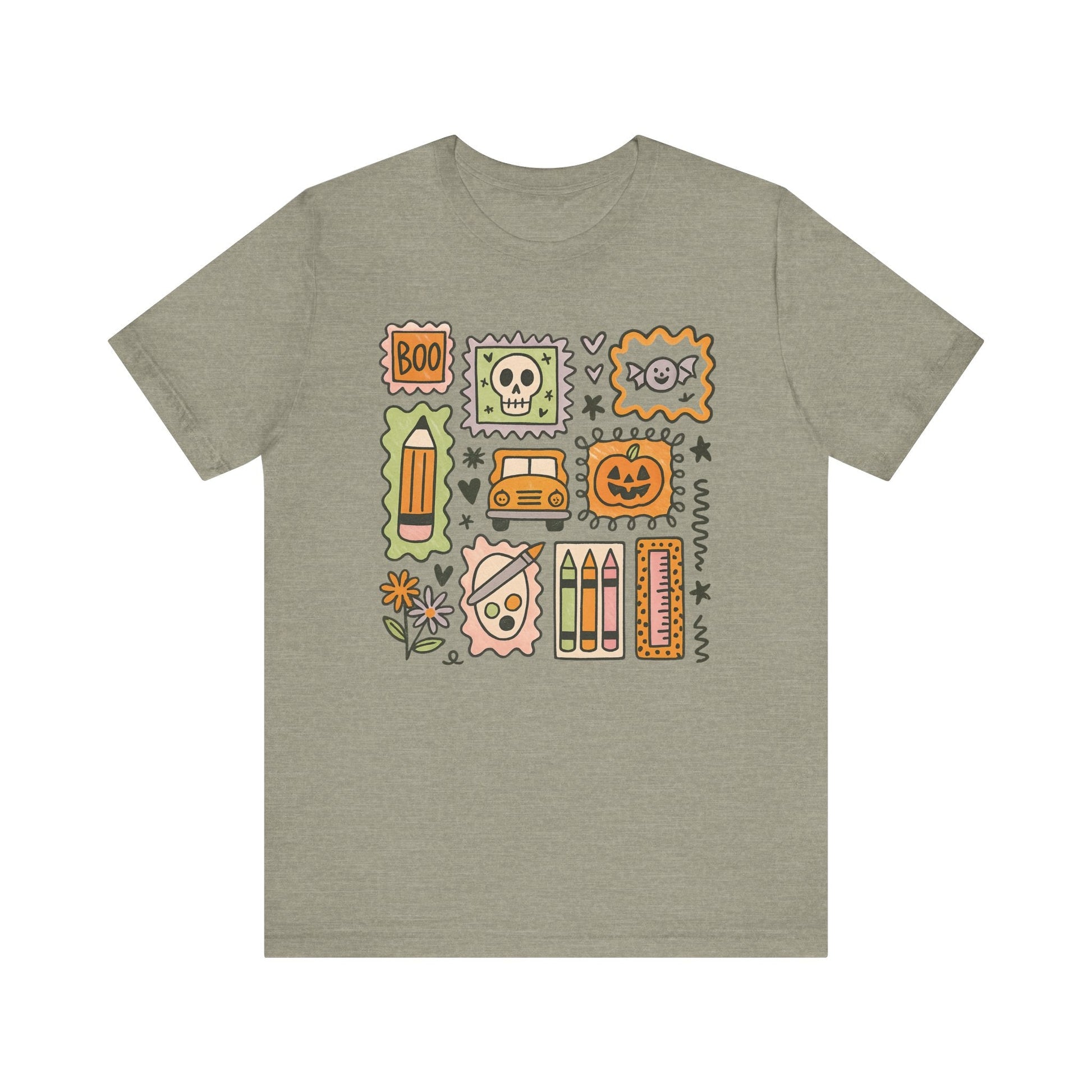 "Halloween Teacher Stamps" Teacher T-shirt - Teacher Care Crate - T-Shirt