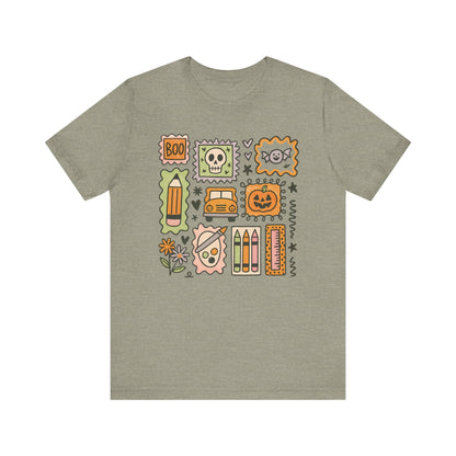 "Halloween Teacher Stamps" Teacher T-shirt - Teacher Care Crate - T-Shirt