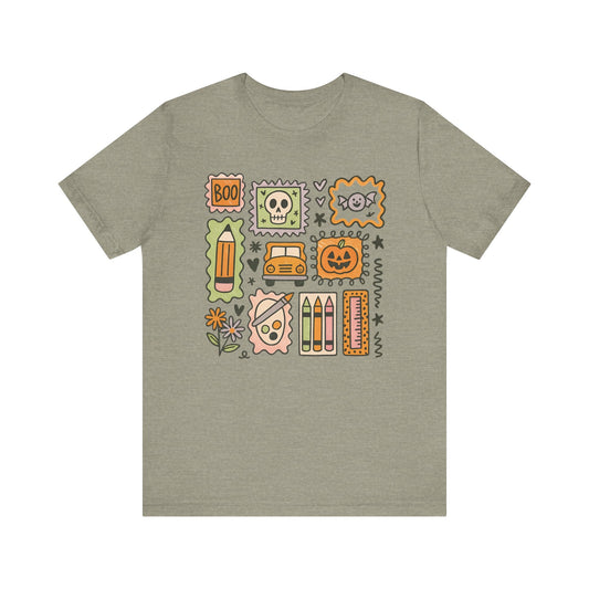 "Halloween Teacher Stamps" Teacher T-shirt - Teacher Care Crate - T-Shirt