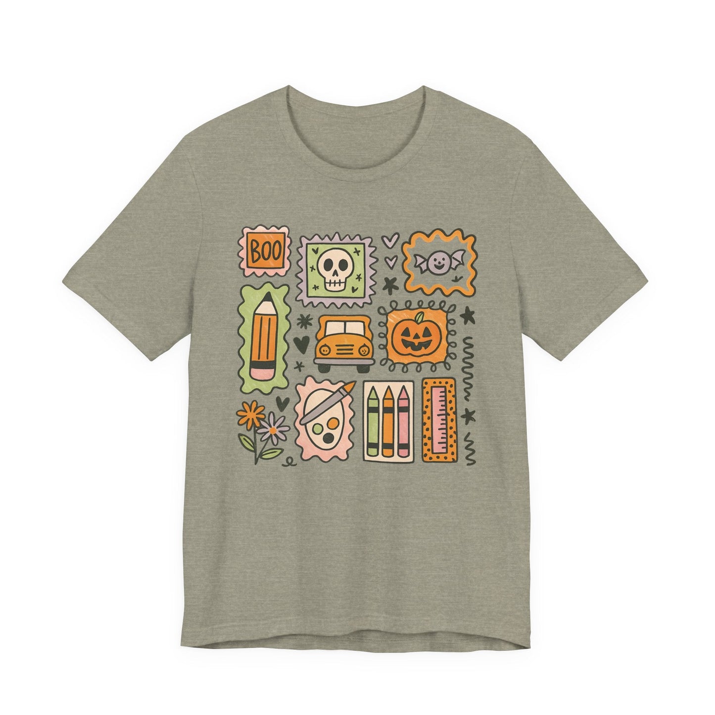"Halloween Teacher Stamps" Teacher T-shirt - Teacher Care Crate - T-Shirt