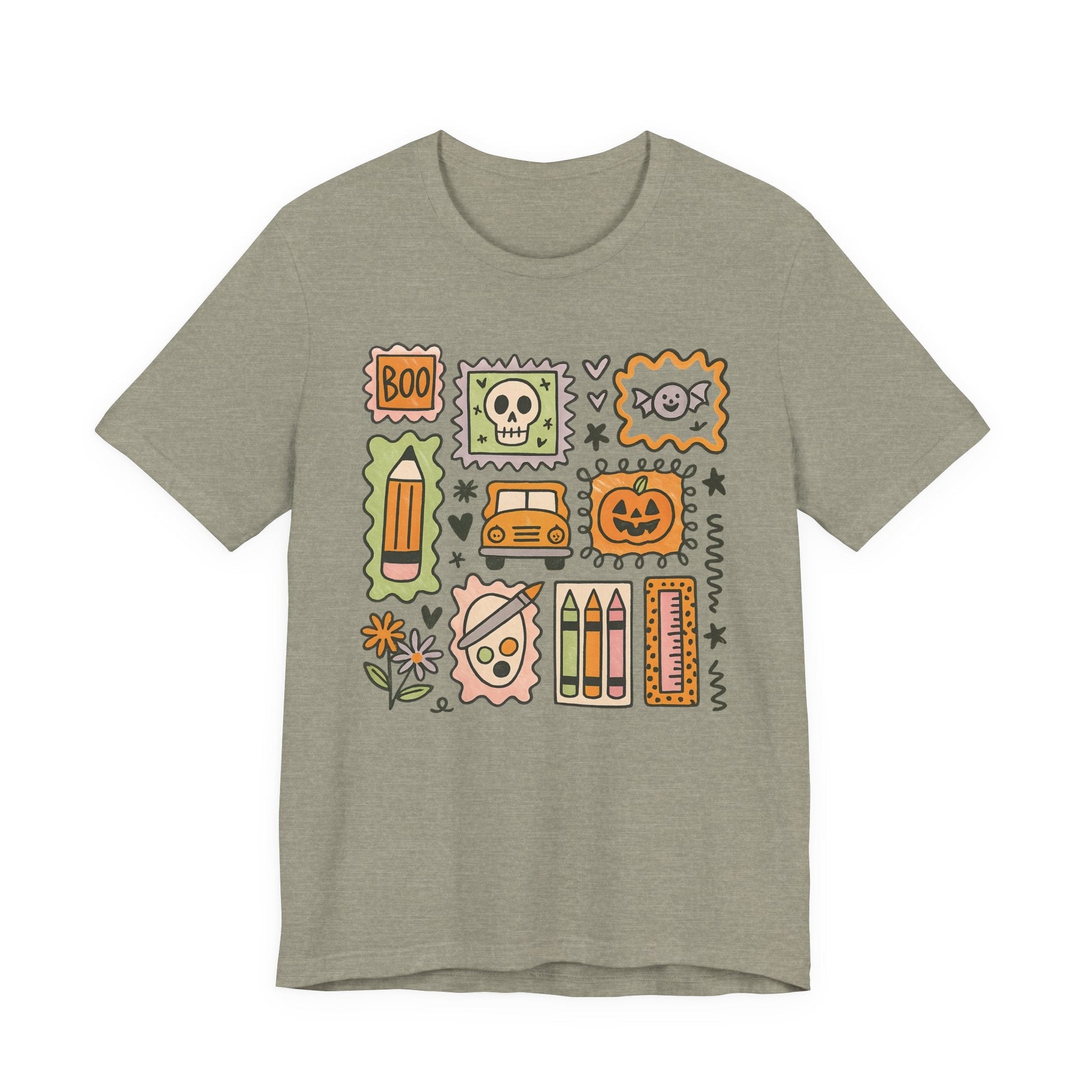 "Halloween Teacher Stamps" Teacher T-shirt - Teacher Care Crate - T-Shirt