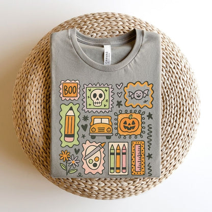 "Halloween Teacher Stamps" Teacher T-shirt - Teacher Care Crate - T-Shirt