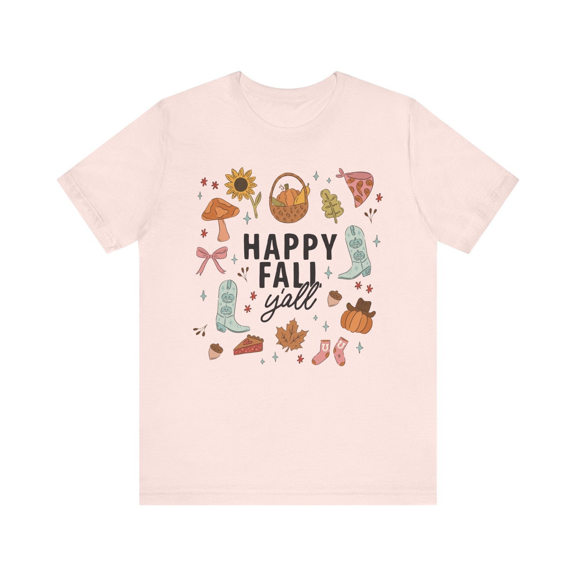 "Happy Fall Ya'll" Leaves Teacher T-shirt - Teacher Care Crate - T-Shirt
